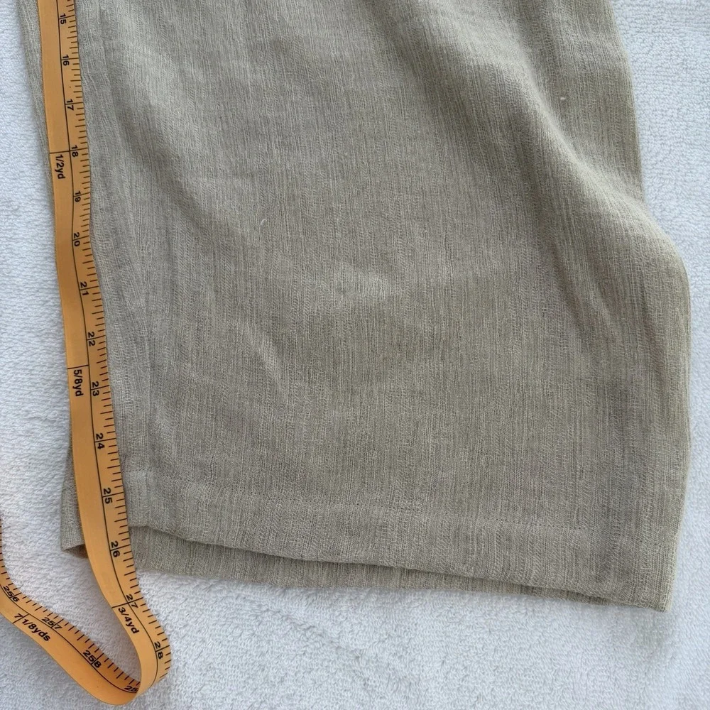 Eileen Fisher Linen Cotton Pants Large Beige Cream Coastal Lagenlook Beach